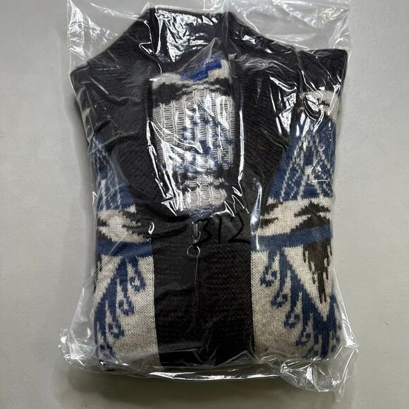 Pendleton Wool Alpaca Aztec Southwestern Zip Cardigan Sweater Brown Women’s L - Picture 12 of 12